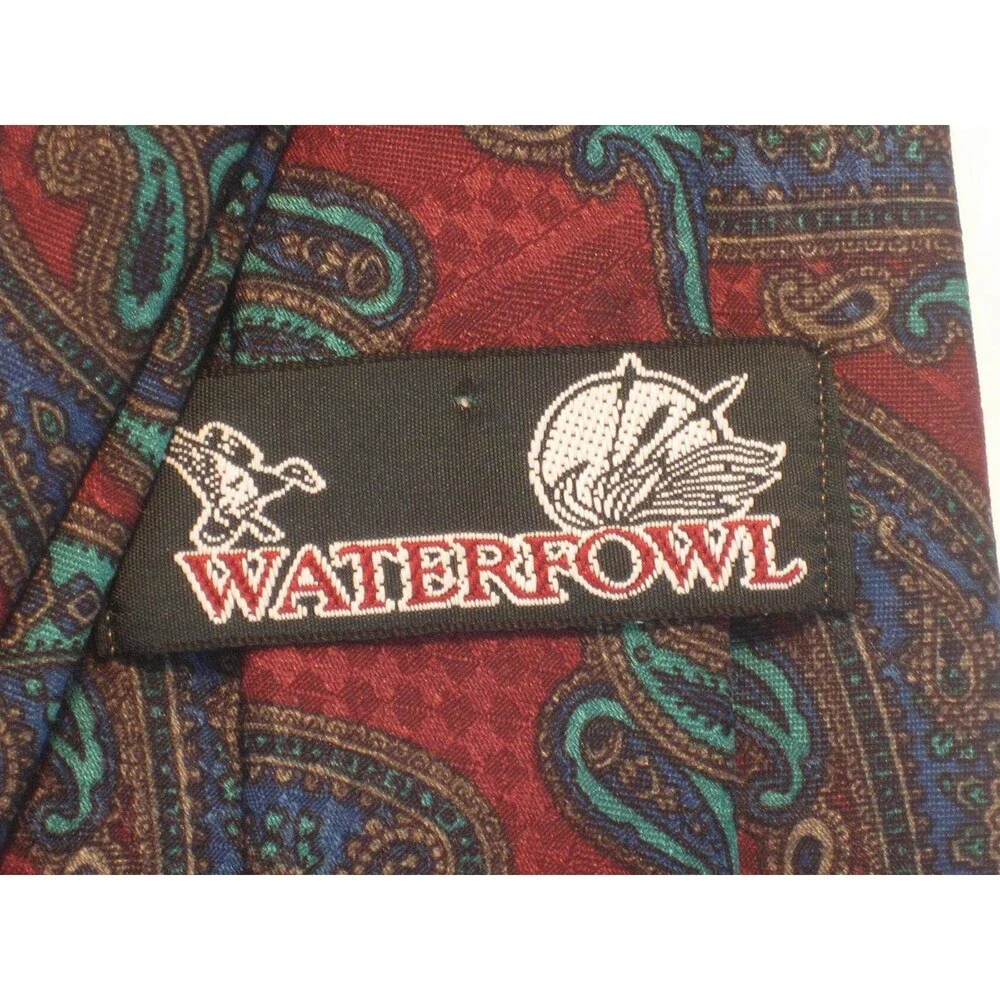Waterfowl 100% Microfibre  Abstract Design w Rising Mallards Necktie